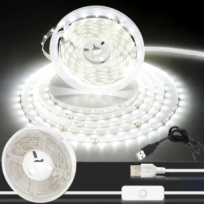 USB LED Light Strip 5V 2835 Flexible Adhesive Ribbon Cuttable DIY Tape for Gaming Desk PC Monitor TV Backlight Home Decoration