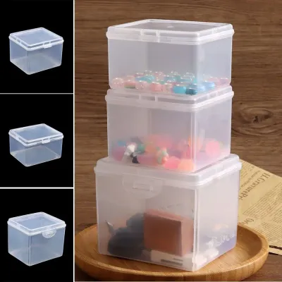 1Pcs with Lid Storage Box Multi-purpose Rectangular Shape Storage Case Plastic Clear Small Thing Container