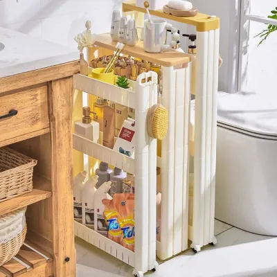 Ultra-Narrow Gap Storage Shelf Space-Saving Refrigerator Side Rack Slim Kitchen And Bathroom Organizer for Small Gaps