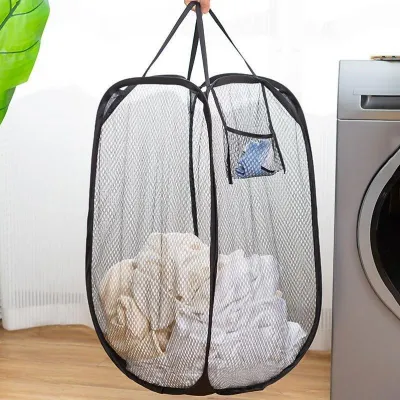 Dirty Laundry Basket Skeleton Ventilated Foldable Storage Bin Portable Large Capacity Clothes Hamper for Home Organization