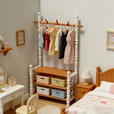 1 Set of Miniature Furniture Wardrobe, Suitable for Storing Doll House Bedroom Scenes, and Collecting for Miniature Enthusiasts