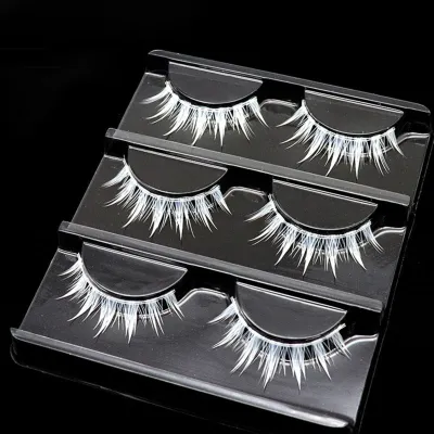 White False Eyelashes Cosplay Strip Lashes Dramatic Volume DIY Wispy Eyelashes for Anime Party Makeup Supplies Black/White