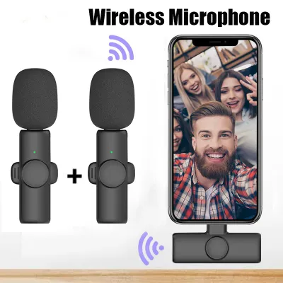 New Portable Wireless Lavalier Microphone Audio Video Recording Mini Microphone for iPhone Laptop Android Live Gaming Mic