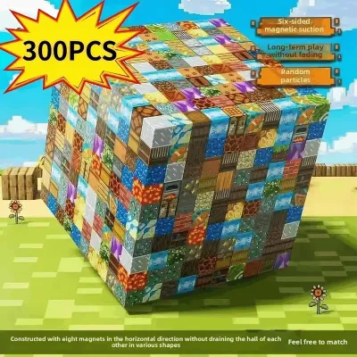 2025 New 10-300pcs DIY Magnetics Building Blocks Mini World Magnetic Building Blocks Puzzle Blocks For Children's Birthday Gifts