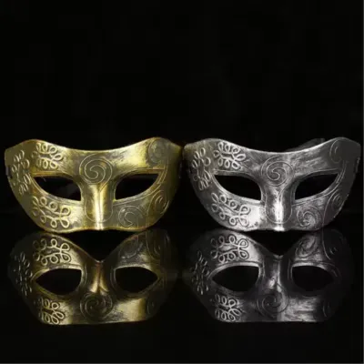 Hot Sale Party Face Mask Lovely Men Burnished Antique Silver/Gold Venetian Mardi Gras Masquerade Party Ball Mask for Adults