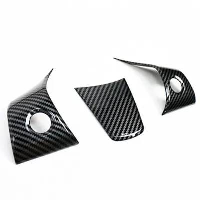 Carbon Fiber Steering Wheel Cover Trim for Tesla Model 3 Y Plastic and Resistant to Wear Interior Upgrade Part