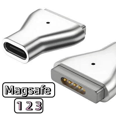 100W Aluminum USB Type C Magnetic PD Adapter for Magsafe 1 2 3 MacBook Air Pro Led Indicator Fast Charging Magnet Plug Converter