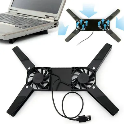 Foldable Cooling Pad for Laptop with Double Fans USB Powered Laptop Stand Cooler for 7-15 Inch Notebook PC LCD Display Holder