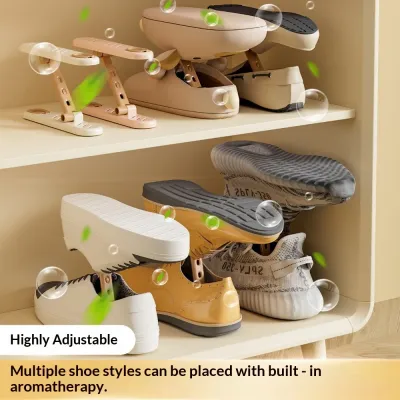 1pcs Stackable Design Shoes Stacker with Aroma Box Adjustable Angle Double-layer Shoes Organizer Space Saving Foldable