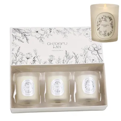3Pcs/Box Scented Cup Candles Gardenia Vanilla Freesia White Tea Ebony Sandalwood Candle Gifts for Women Home Decor