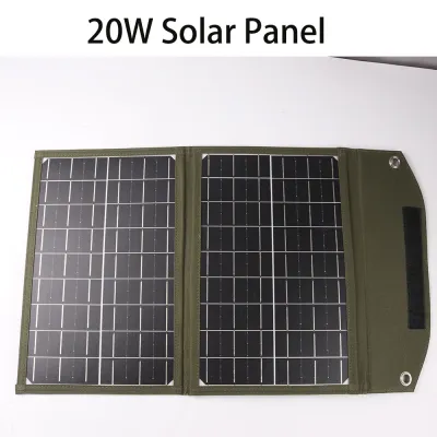 2025 20W Foldable Solar Panel USB Portable Battery Charger for Cell Phone Outdoor Waterproof Power Bank for Camping Accessories
