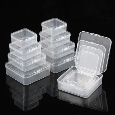 Multi Sizes Clear Storage Box Square Small Items Case Dustproof Storage Container Earrings Rings Jewelry Storage Case Container