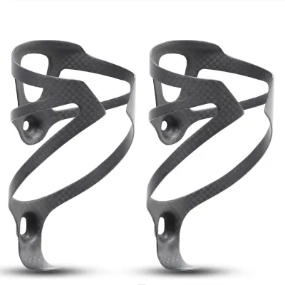 HUALONG 3K Carbon Fiber Bicycle Water Bottle Cage Road MTB Gravel Bike Water Bottle Holder Cages, Matte Black, Weight (16±2g)