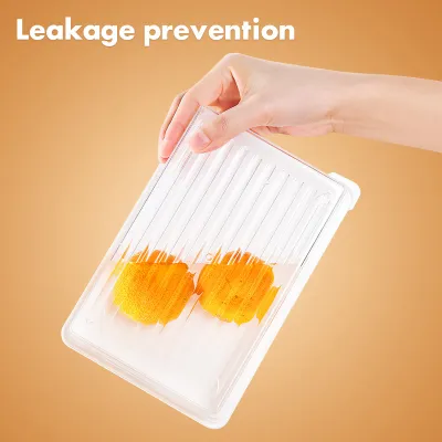 Clear Pe Bacon Keeper for Refrigerator Food Storage Container Meat Storage Box Fridge Organizer Bins Produce Saver Box
