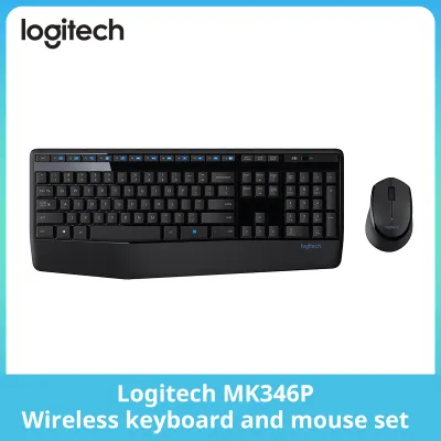 Logitech MK346P Wireless Keyboard Mouse Combo, 2.4G USB Receiver, Quiet Office Full Size Keyboard Set
