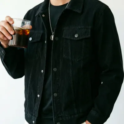Men's Corduroy Jacket: Classic Collar Design, Multiple Colors Available, Loose Fit Comfortable and Versatile