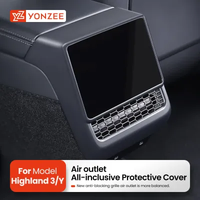 YZ For Tesla Model 3 Y Highland Juniper Rear Center Console Air Vent Cover Vent Outlet Dust Cover Car Styling Interior Accessory