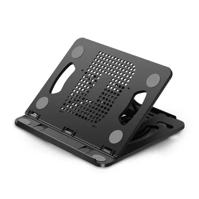Laptop Holder Silicone PP And ABS Foldable 8 Gears Adjustable Portable Laptop Cooling Stand For Home Working Black
