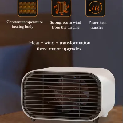 Desktop Electric Heater 600W Fast Heating Constant Temperature Wide-angle Warm Supply Low Noise Mini Home
