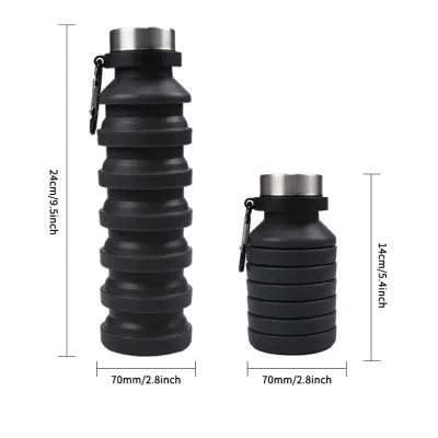 550ml collapsible water bottle cup, reusable BPA-free silicone collapsible water bottle, suitable for hiking in travel gym