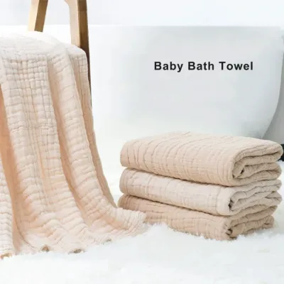 6 Layers Baby Bath Towel Kids Swaddle Wrap Bedding Pure Cotton Bubble Muslin Blanket Infant Gauze Receiving Blanket 105*105cm