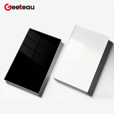 Geeteau White Black Multi Colors Decorative Switch Cover Plate Full Tempered Glass Blank Wall Socket Panel Electrical Outlet