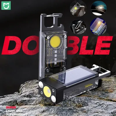 COB Camping Lantern Rechargeable Dual LED USB Solar Flashlight 9 Modes EDC With Magnet For Camping Fishling Front Lamp