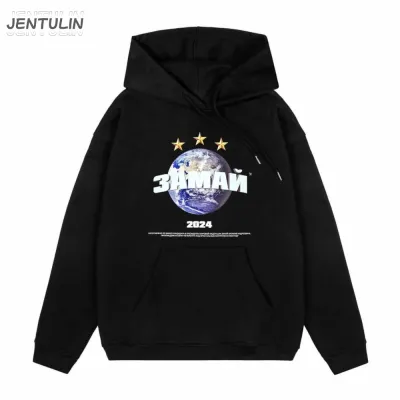 Harajuku Streetwear Oversized Men's Hooded Pullover ЗАМАЙ2024 Graphic Print Hoodies Sweatshirts Hip Hop Aesthetic Tops Goth Y2k