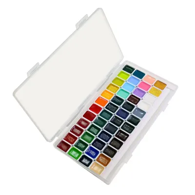 Professional 48 Colors Granulating Watercolor Pigment Set 1ml Transparent Solid Paint Art Supplies for Artists Beginners