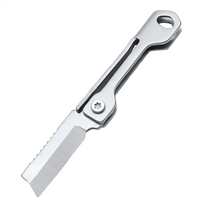 1PC Stainless Steel Mini Folding Multi-Tool, Portable EDC Keychain Tool for Outdoor Camping Hiking and Package Opening