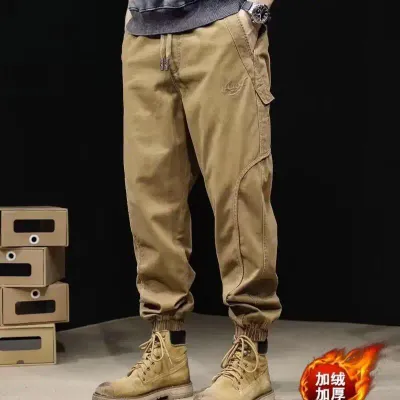Men's Pants Y2K Joggers Winter Clothes Thermal Trousers Baggy Sweats Loose Streetwear New Overalls Youth Sweetpants Wholesale