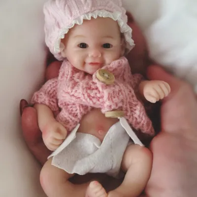 6 Inch Palm Silicone Girl Doll Lifelike bebe Reborn Doll Open Eyes Mini Vivienne Doll Toys