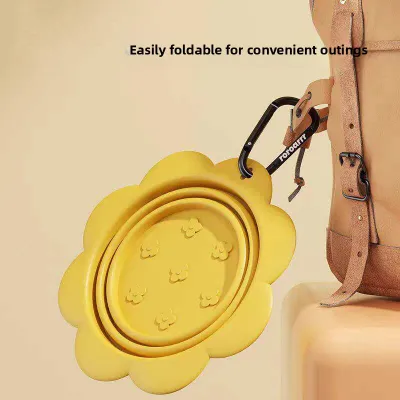 Outdoor Pet Feeding Cup 2-in-1 Portable Dog Cat Water Drinking Bowl Leakproof Silicone Foldable Bottle Pet Travel Supplies