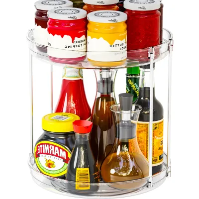 Rotating Spice Rack Turntable Kitchen Countertop Organizer For Seasoning Condiment Bottles Jars Beverage Cans Home Kitchen Use