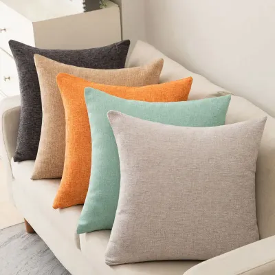 Decorative Square Throw Pillow Cushion Covers Super Soft Chenille Farmhouse Fall Pillowcase Living Room Bedroom Sofa Couch