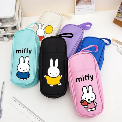 Miffy PencilCase Stationery Box Cute Cartoon Organizer Girl Pen Bag Kawaii Student Back To School Supplies Kid Pencil Pouch Gift