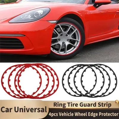 Universal Car 4pcs Vehicle Wheel Rims Edge Protector for Bmw VW Mercedes Ring Tire Guard Strip for Tesla Model 3 Y S X 2017-2023