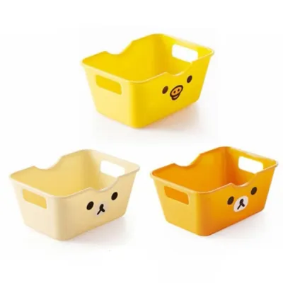 1PC Portable Mini Storage Baskets Desktop Sundries Organizer Laundry Basket Plastic Cosmetic Makeup Sorting Basket with Handle