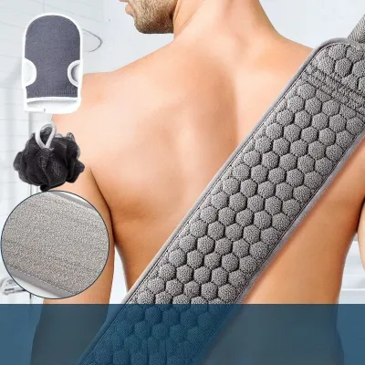 3pcs Exfoliating Body Scrubber Set, Back Scrubber, Bath Glove & Loofah Sponge for Deep Clean Skin Care Shower Back Scrubber