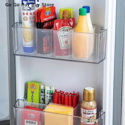 【ST】Clear Fridge Organizer, Refrigerator Organizer Bins ,Fridge Side Door Storage Containers For Fruit, Vegetable, Food, Drinks
