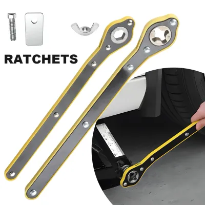 Car Jack Ratchet Wrench Labor-Saving Jack Garage Tire Wheel Lug Wrench Handle Metal Scissor Jack Wrench for Car SUV Van