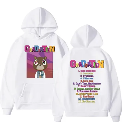 Rapper Kanye West Album Print Hoodie Men Women Hip Hop Vintage Oversized Hoodies Fashion Y2k Aesthetics Sweatshirts Streetwear
