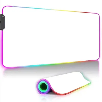 White And Black LED Mousepad RGB Gaming Mouse Pad Game Accessorie Backlit Desk Mat Computer Keyboard Mice Mat XXL Large Mausepad