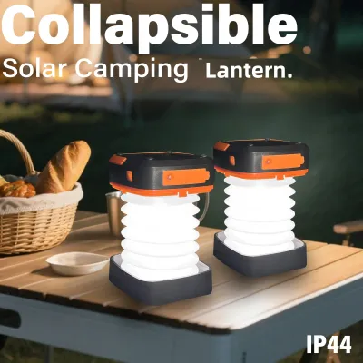 Rechargeable Solar Camping Lantern,Portable Tent Light,Multiple Lighting Modes,Power Bank,Hook,Outdoor Emergency,Hiking,Fishing