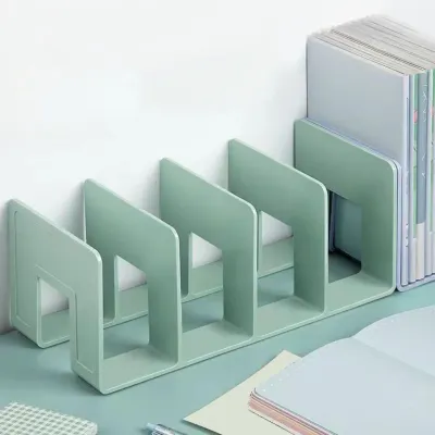 Bookend Stand Desk Organizer Set with Book Support Stand File Sorter Rack Magazine Holder Office Accessories for Workspace