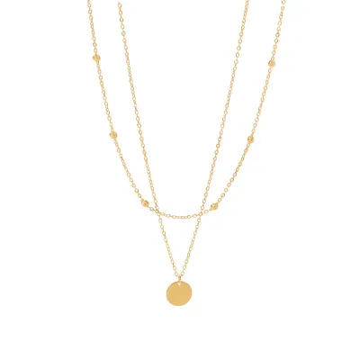 Stainless Steel PVD 18K Gold Plated Tarnish Waterproof Layered Beads Chian Necklace For Woman Jewelry Wholesale Trendy