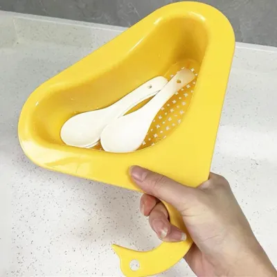 Hangable and Stackable Kitchen Strainer Vegetable and Fruit Drainer Basket with Suction Cup Rack for Easy Storage