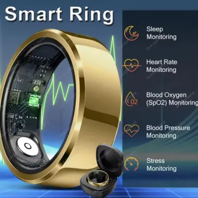 2026 Smart Ring Blood Pressure Heart Rate Sleep Monitoring Smartring & 5ATM Waterproof Multi-sport Mode Smartring Man Women HT30