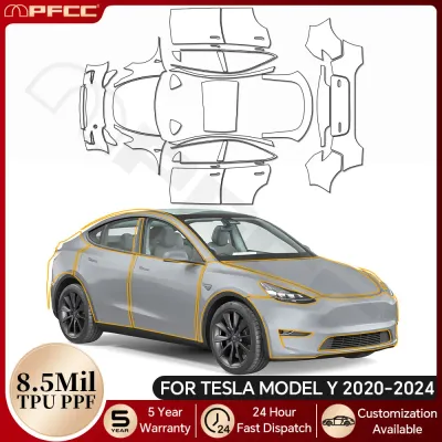 8.5Mil TPU Anti-Scratch Paint Protection Film For Tesla Model Y 2020-2024 Car Body Bumper Pre-cut PPF Clear Bra Resistant Kit