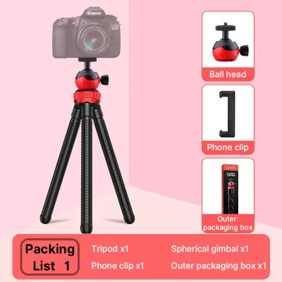 Phone Tripod Flexible Adjustable Mini Smartphone Stand Tripod and Clip for Video Recording/Vlogging/Selfie/Live Broadcast